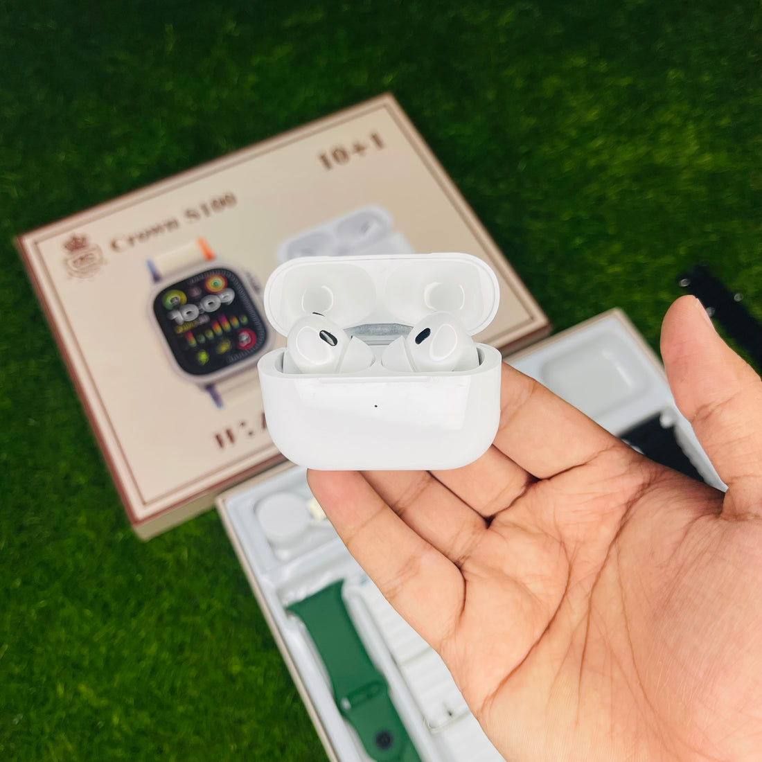 Crown S100 + Airpods Pro 2 with 7 straps ( COMBO DEAL )