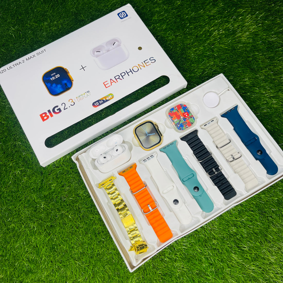 i20 Ultra 2 Max Suit Combo Deal with 7 Straps & Airpods Pro 2