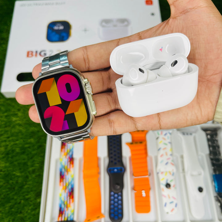 i20 Ultra 2 Max Suit Combo Deal with 7 Straps & Airpods Pro 2