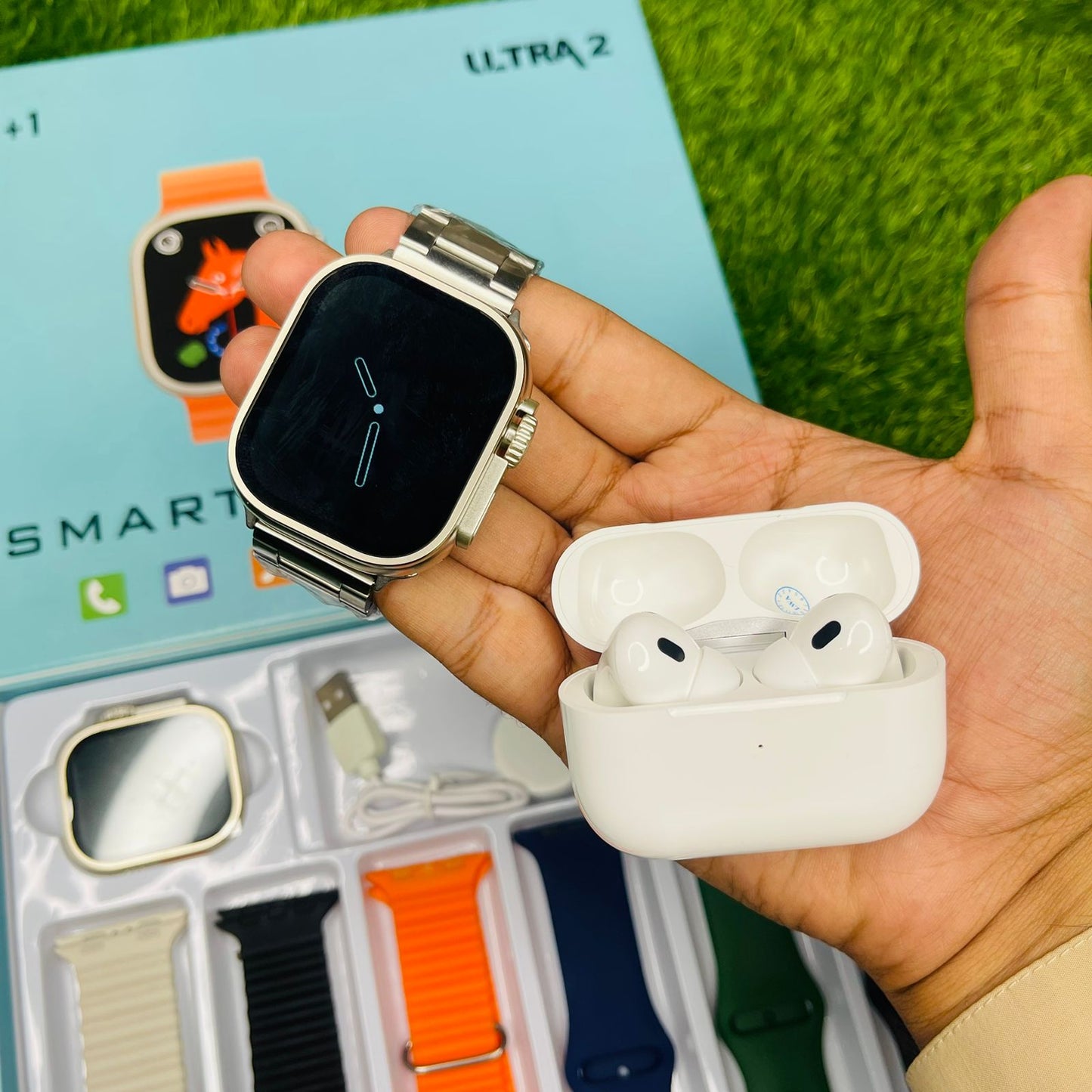 Crown Ultra 2 + Airpods Pro 2 with 7 straps ( COMBO DEAL )