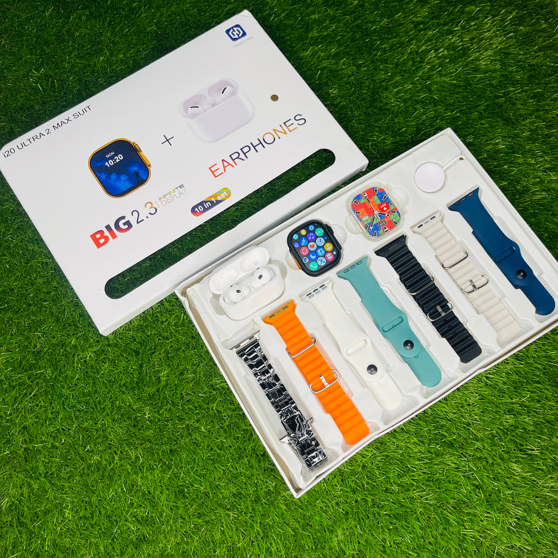 i20 Ultra 2 Max Suit Combo Deal with 7 Straps & Airpods Pro 2